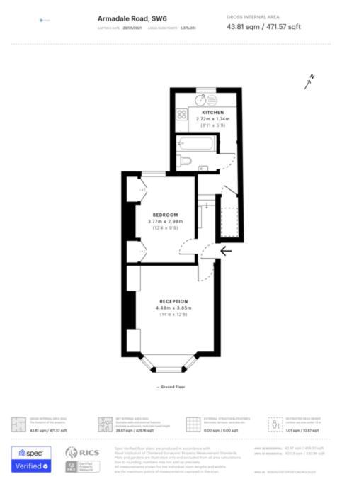 Ar1 - 1 Bed In Heart Of Fulham Broadway Apartment